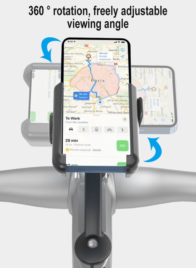 ODIER Bike Phone Holder Quick Release Locking Single-Hand Operation Adjustable Mountain/Road Bikes for 4-7 inch Phones 360° Rotation Non-Slip Lightweight - Image 4