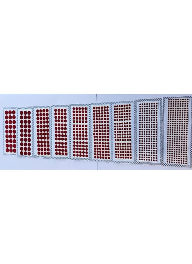 ATCUSA Deep Red Maroon Velvet Cards Dot Indian Bindi for women Tattoo Stickers Adhesive Body Jewelry Round Bindi Bridal Forehead Decor/Belly Decor 9 Different Sizes Dark Red Maroon  - Image 3