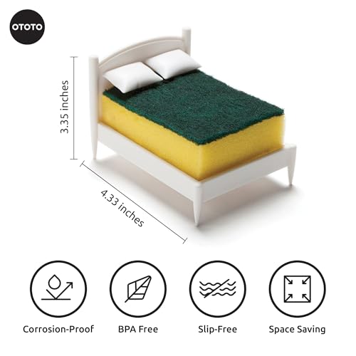 OTOTO Cute Sponge Holder for Kitchen Sink - - Dishwasher Safe Sponge Organizer- Compact, Organizer, Kitchen Sink Accessories, Sponge Holder - Image 2