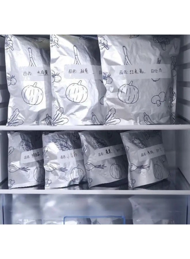 60Pcs Aluminum Foil Antibacterial Self-Sealing Zipper Food Storage Bags for Freezing & Refrigeration - Image 3
