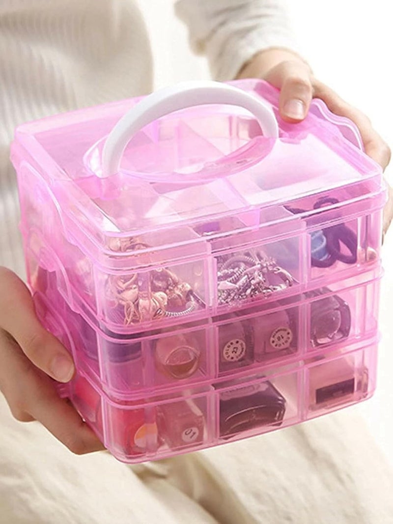 RETSPHIX Plastic 18 Grid Multi Utility Square Storage Box with 3 Removable Layers for Jewellery - Image 4