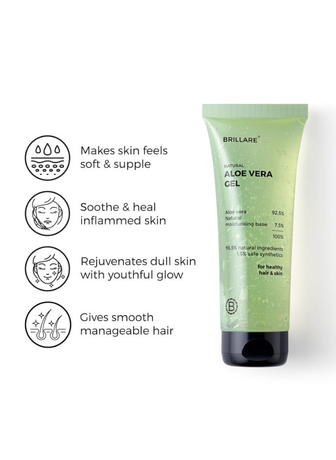 BRILLARE Natural Aloe Vera Gel - Ultimate Moisturiser for Face, Hair & Skin | Pure, Hydrating, Soothing Care, 200 GM  - Image 4