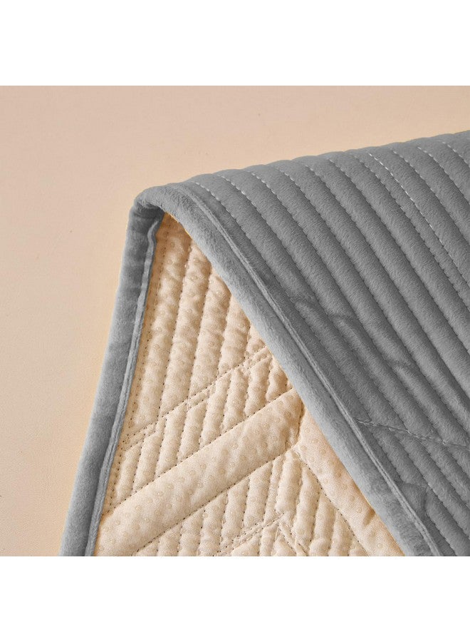 House of Quirk Sofa Covers Velvet Herringbone Chenille Fabric Furniture Protector 1/2/3/4 Seater Sofa Cover Slipcovers Anti-Slip Stretch Seat Mat (One Seater, Grey, 70x70cm) - Image 5