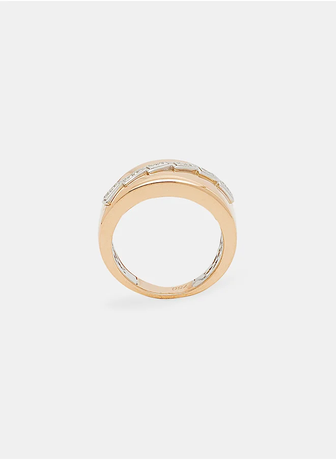 أناكا 18Kt Rose Gold Ring Studded with Natural Diamonds