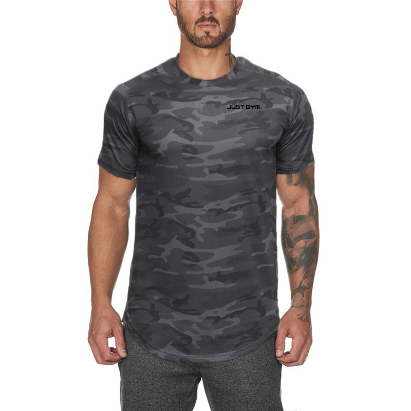Muscle Fitness Breathable Quick-Drying Outdoor T-Shirt Men'S Casual Top Camouflage Sports Short Sleeve - Image 2