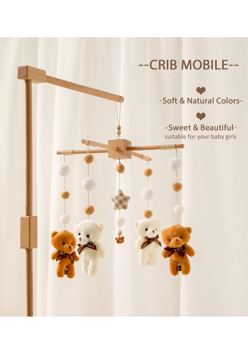 Adorable Bear Baby Crib Mobile with Rotating Toys, Macrame Tassels and Soothing Accessories for Bassinet, Perfect Boho Nursery Decor for Boys and Girls - Image 4