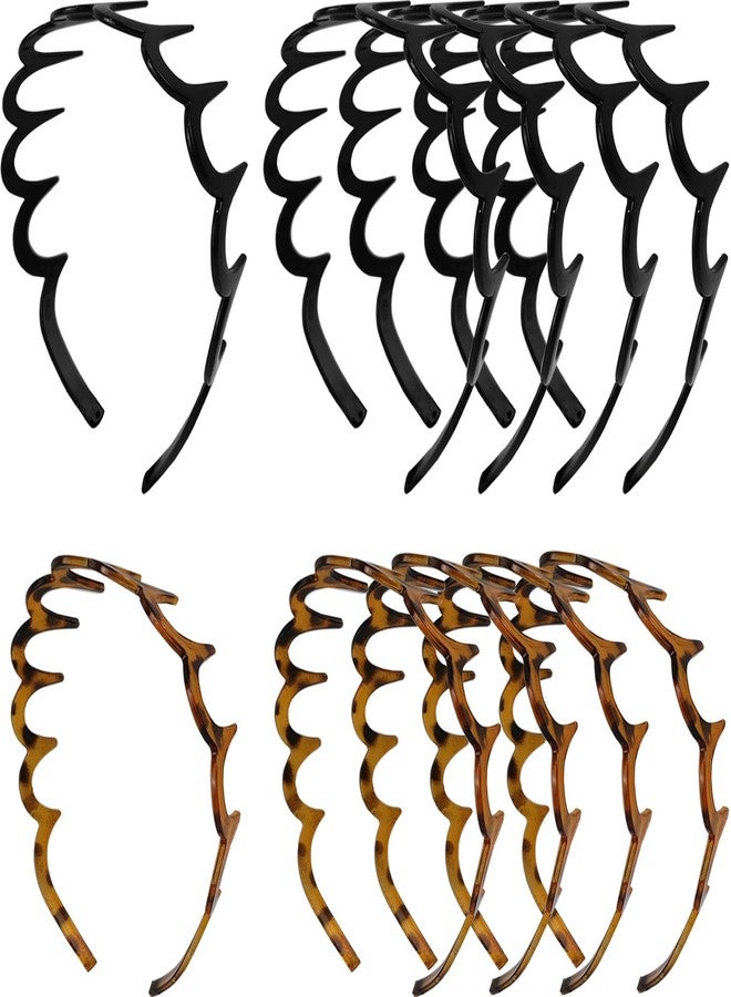 YOOHUA 10PCS Zig Zag Shark Tooth Headbands Comb Zigzag Plastic Hoop U Shaped Shark Tooth Hair Bands Wavy teeth Hair Hoop Accessory for Women Lady Girl - Image 1