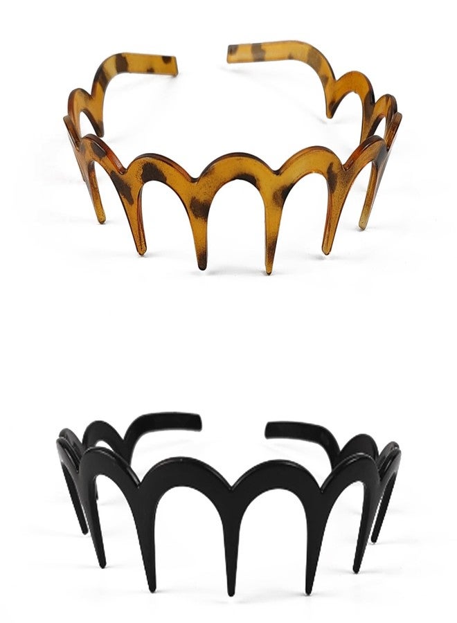 YOOHUA 10PCS Zig Zag Shark Tooth Headbands Comb Zigzag Plastic Hoop U Shaped Shark Tooth Hair Bands Wavy teeth Hair Hoop Accessory for Women Lady Girl - Image 5