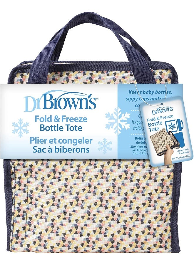 Dr. Brown's Dr. Brown's Fold & Freeze Bottle Tote, Breastfeeding Essential Cooler Bag, 6 Baby Bottles Milk Storage - Multicolor - Image 1