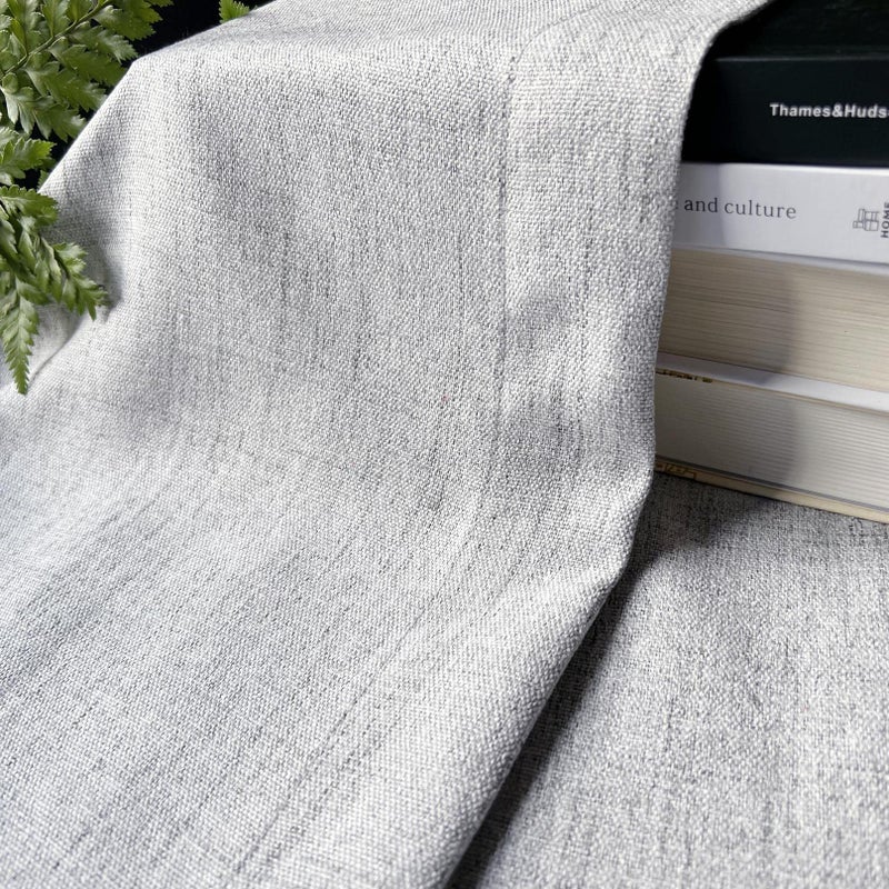Oindec Faux Linen Valance for Windows Kitchen Living Room Valances Rod Pocket Farmhouse Country Rustic Bathroom Small Window Treatment (54x15 inch, Grey) - Image 3