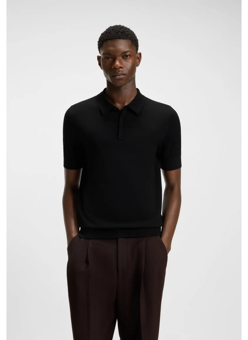هوجو Knit polo with covered placket