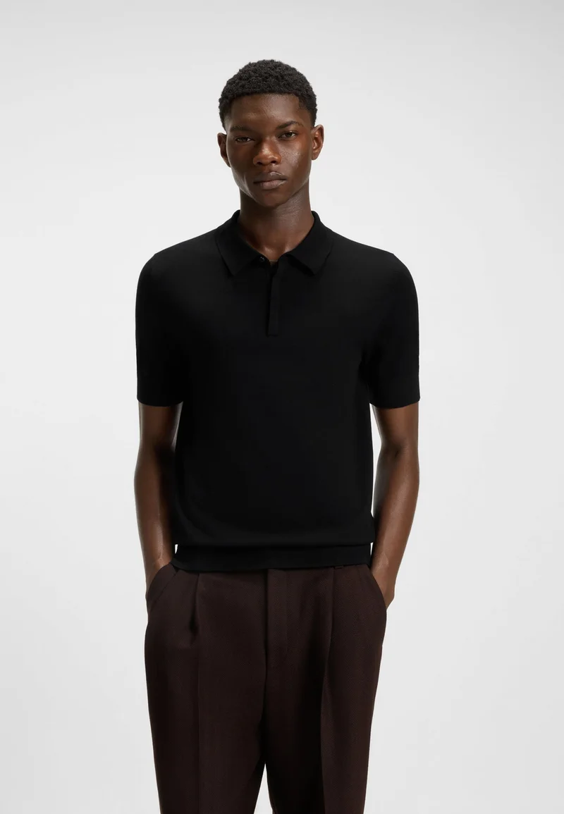 HUGO Knit polo with covered placket