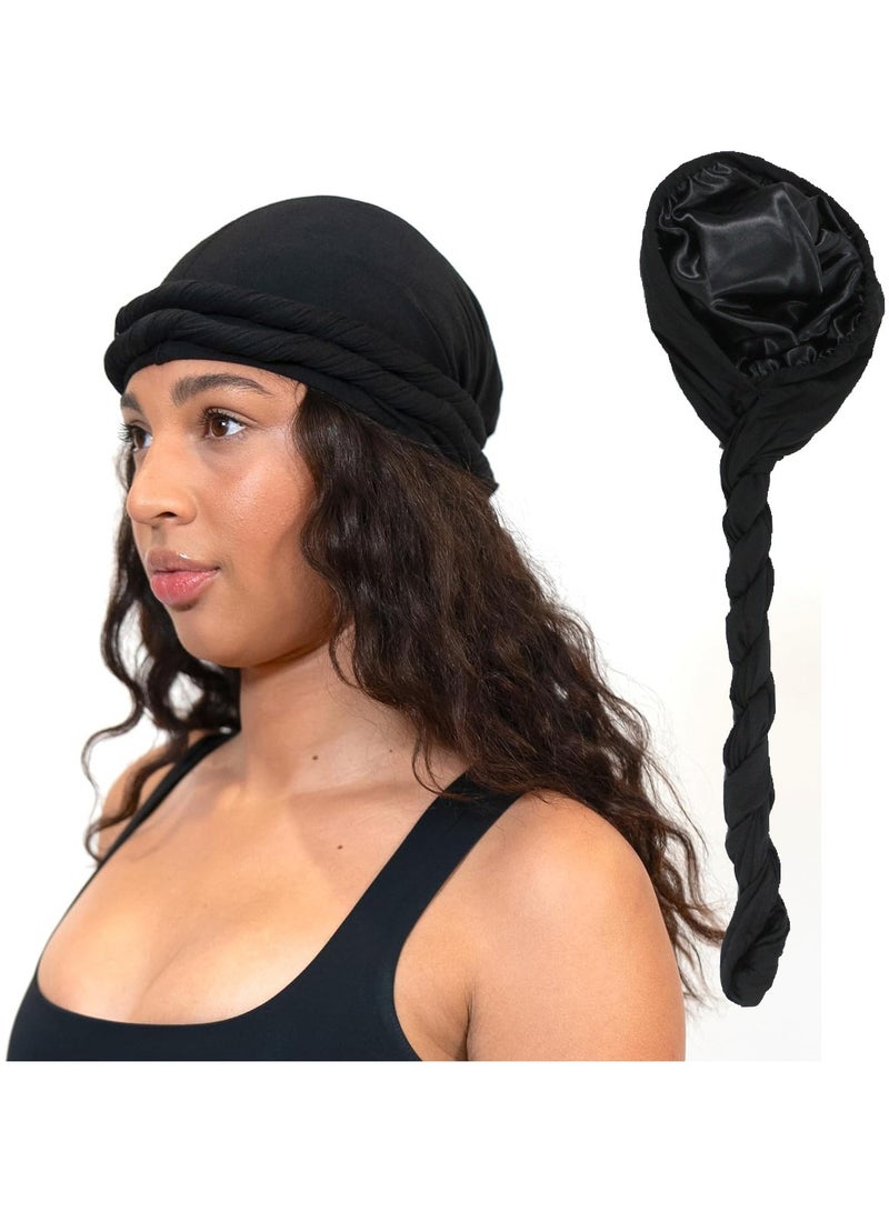 Goolsky Silk Satin Lined Halo Turban Head Wrap Pre-Tied Skull Cap for Men and Women Sleeping Bonnet Hair Cover Chemo Hair Loss Hat - Image 2