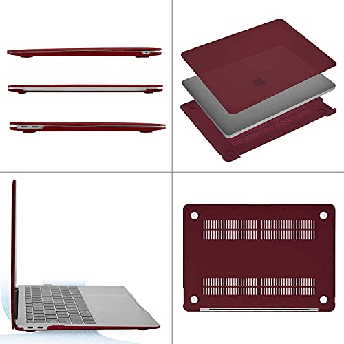 MOSISO Compatible with MacBook Air 13 inch Case 2022 2021 2020 2019 2018 Release A2337 M1 A2179 A1932 Touch ID, Plastic Hard Shell Cover&Keyboard Cover for MacBook Air 13.3 inch Case, Marsala Red - Image 5
