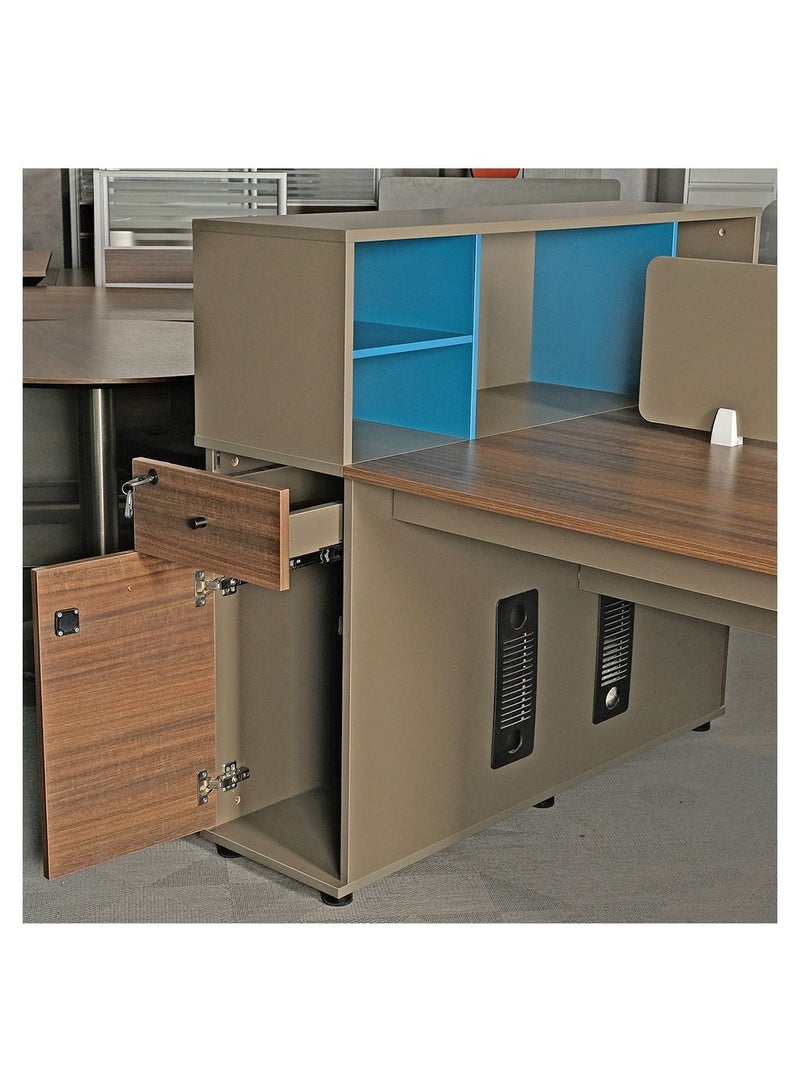 HUIMEI Huimei  BT-1601 Office Work Station Brown Color  - Image 4