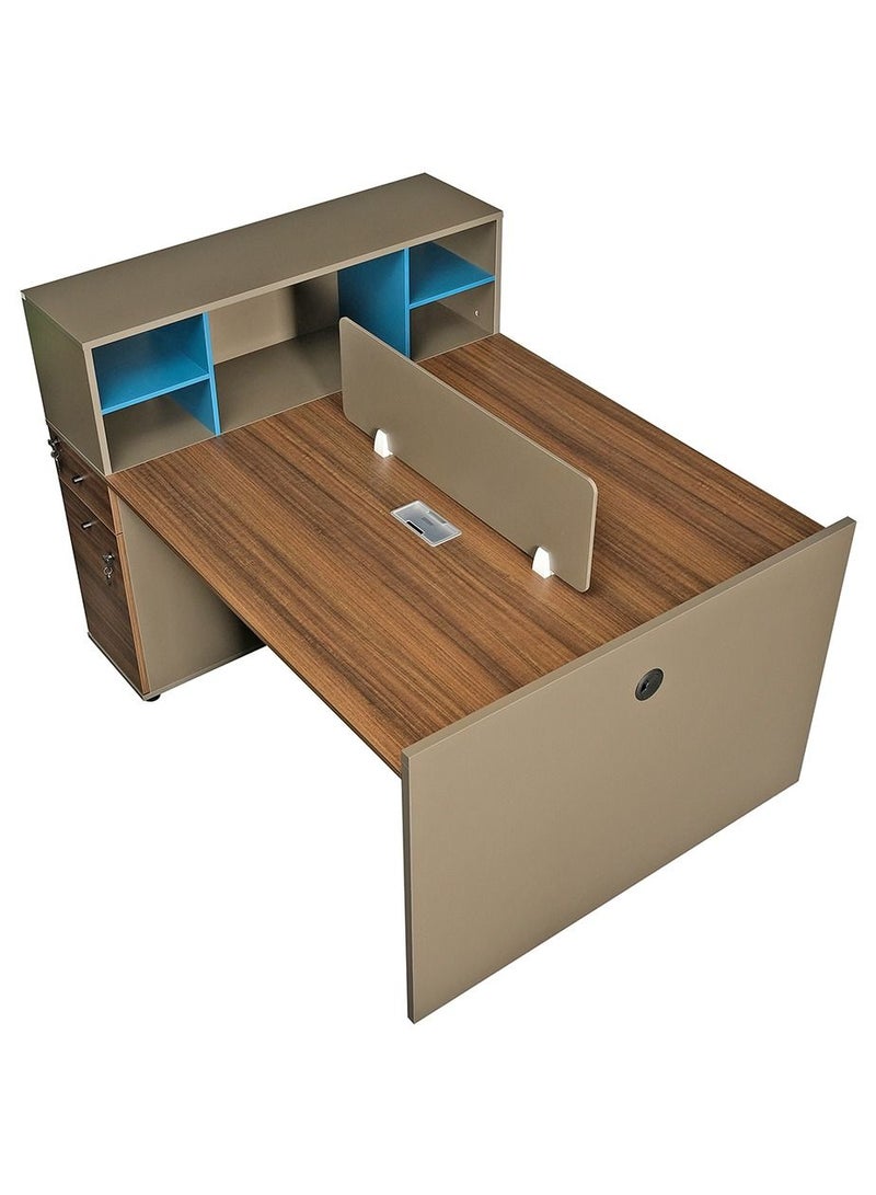 HUIMEI Huimei  BT-1601 Office Work Station Brown Color  - Image 3