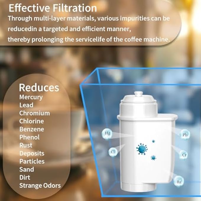 ريحني مرشح مياه لآلات القهوة متوافق مع مرشحات المياه من سلسلة Siemens Eq Eq3Eq6Eq9 Eq500 S700 Brita Intenza 575491 Bosch Tcz7003 Tcz7033 معتمدة من NSF، عبوة من 6 قطع - Image 5