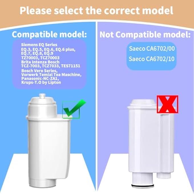 ريحني مرشح مياه لآلات القهوة متوافق مع مرشحات المياه من سلسلة Siemens Eq Eq3Eq6Eq9 Eq500 S700 Brita Intenza 575491 Bosch Tcz7003 Tcz7033 معتمدة من NSF، عبوة من 6 قطع - Image 3