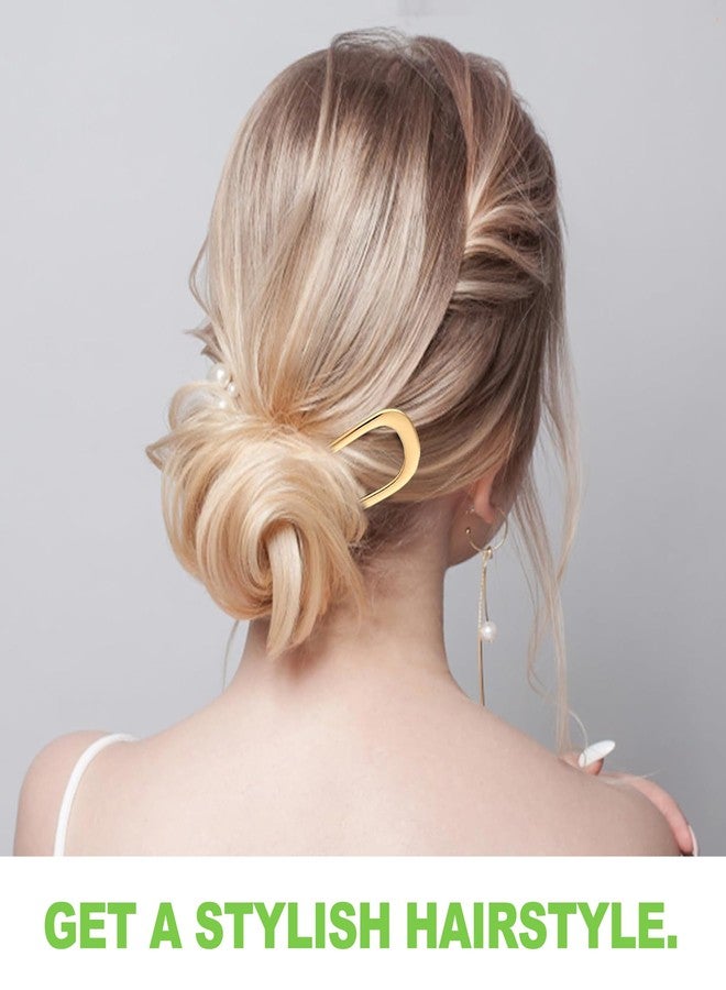 CeroDimo 2 - Pack French Hair Pins - Metal Pins, U-Shaped Stick Hair Pins for Buns, Chignons, Wedding Updo Hairstyles, and Top Knots - Gold Hair Styling Accessories for Thick Hai - Image 5