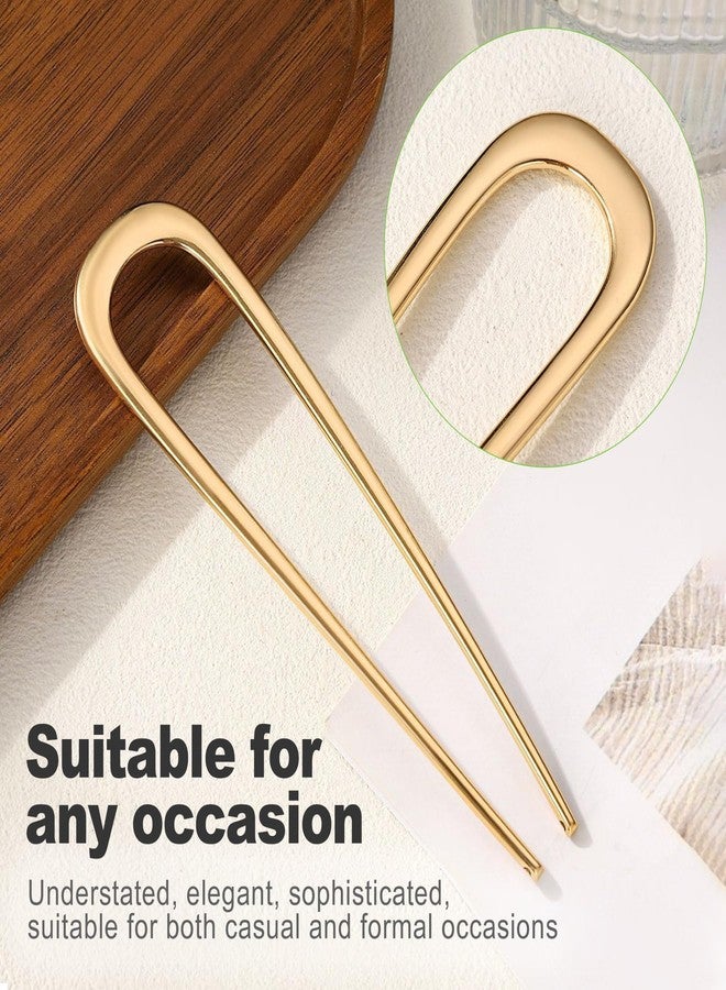 CeroDimo 2 - Pack French Hair Pins - Metal Pins, U-Shaped Stick Hair Pins for Buns, Chignons, Wedding Updo Hairstyles, and Top Knots - Gold Hair Styling Accessories for Thick Hai - Image 4