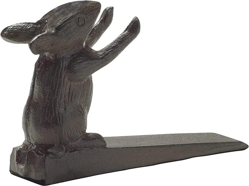 Comfify Vintage Cast Iron Mouse Door Stop Wedge by Comfify  Lovely Decorative Finish Padded AntiScratch Felt Bottom Protects Floors  Heavy Door Wedge in Rust Brown Color 