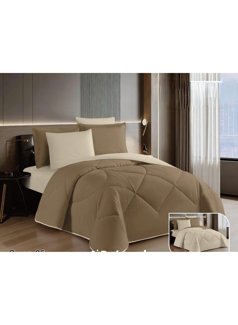 Modern-design solid-color bedspread set for a double bed (6 pieces), size 260x240 cm.