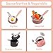 Winbar 61Pcs Kids Kitchen Toy Accessories Set Toddler Pretend BBQ Cooking Playset with Pots and Pans Utensils Cookware Cut Play Food Set Toy Vegetables Play Kitchen for Girls and Boys Pink - Image 4