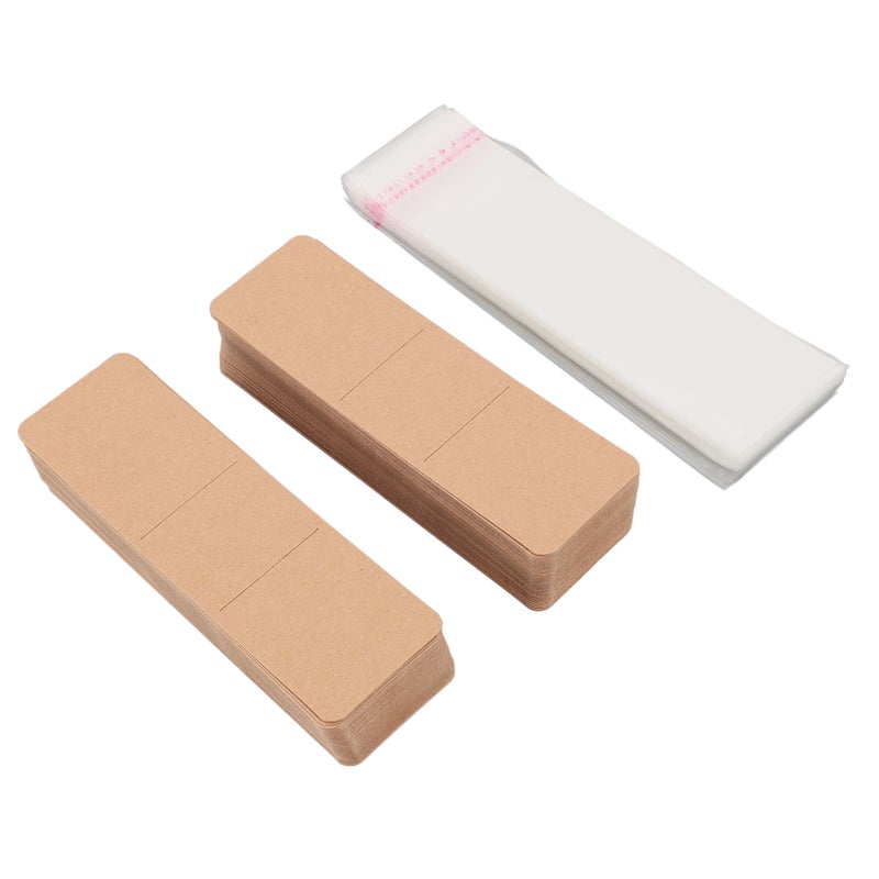 200PCS Set Bookmark Sleeve Set Blank Bookmarks Display Card and Transparent Self Adhesive Bag for Handcraft - Image 2