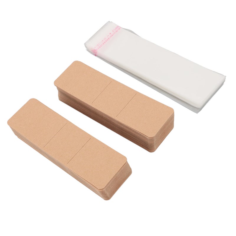 200PCS Set Bookmark Sleeve Set Blank Bookmarks Display Card and Transparent Self Adhesive Bag for Handcraft - Image 5