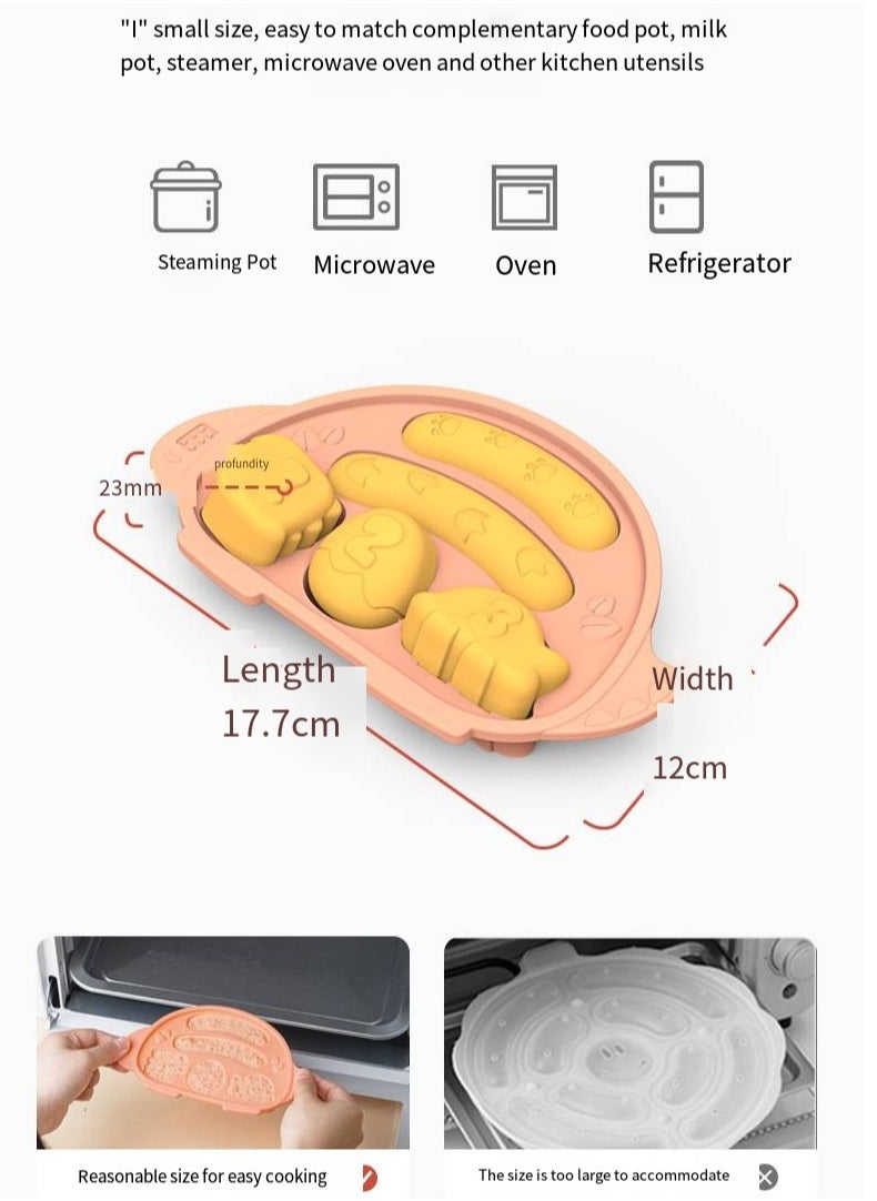 Hogokids Baby Steamed Cake Mold Can DIY Steamed Cake Auxiliary Food Tools Food Grade Silicone Material (Orange)  - Image 5