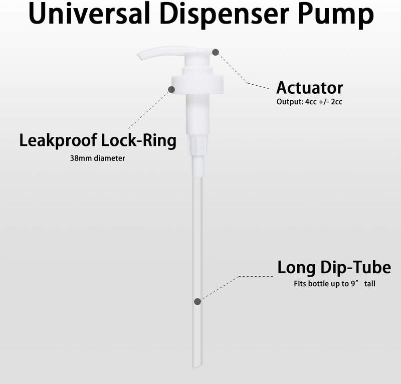 YBB Gallon Pump Dispenser, Fits Most 1 Gallon Jugs and Containers 38/400 Pump Lid Top Replacement for Sanitizer, Lotion, Shampoo, Conditioner (6 Pack) - Image 3