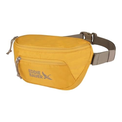 Eddie Bauer Stowaway Packable Waistpack Sling Fanny Pack Travel Foldable Lightweight Outdoor 1L Ripstop Polyester Field Gold - Image 1