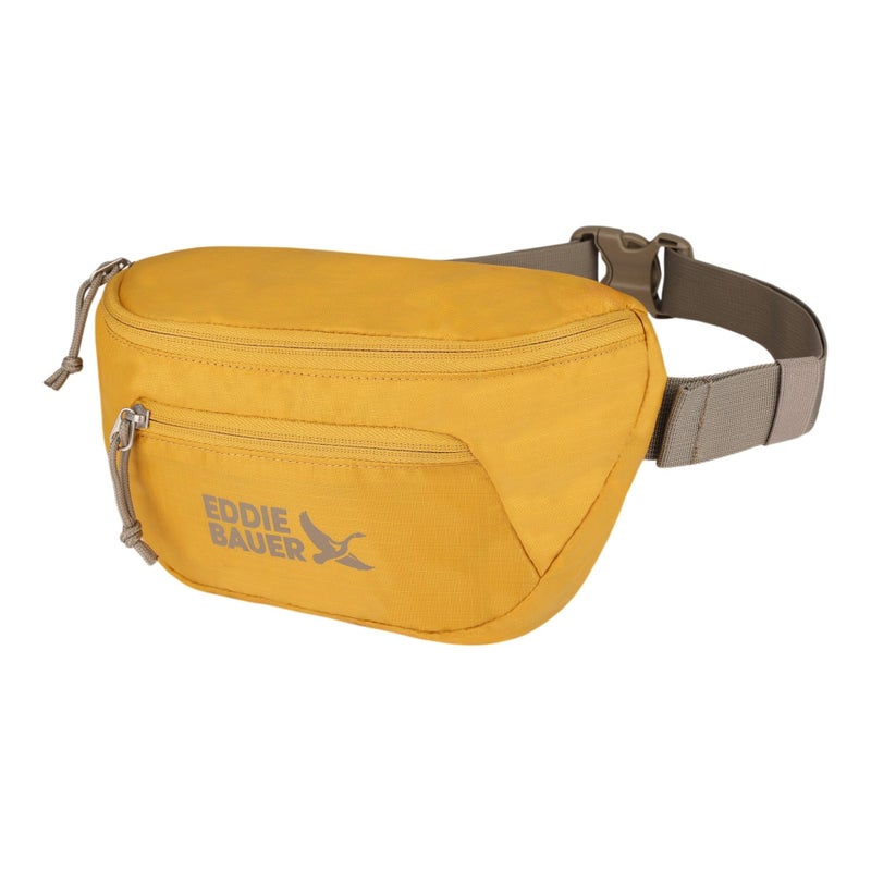 Eddie Bauer Stowaway Packable Waistpack Sling Fanny Pack Travel Foldable Lightweight Outdoor 1L Ripstop Polyester Field Gold - Image 2