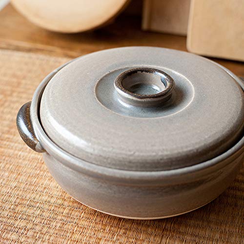 IPPINKA Japanese Donabe Tsubo Cooking Pot, For 4-5 people, 3000cc, Grey - Image 3