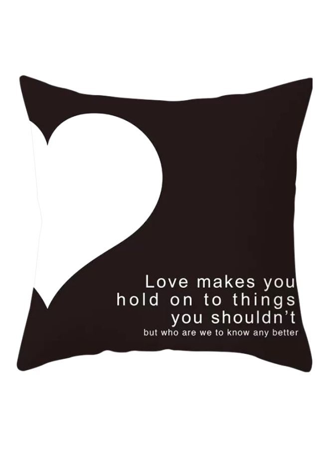 NIBEMINENT Quote Printed Cushion Cover Black/White 45x45cm