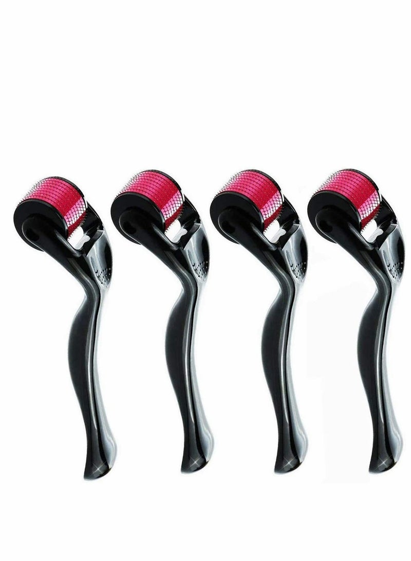 SYOSI Professional Beauty Tools 4PCS 540 Pins Titanium Micro Needles Skin Roller Needle Kit with Case, Use on Wrinkles, Stretch Marks, Acne, Scar Removal - Image 1