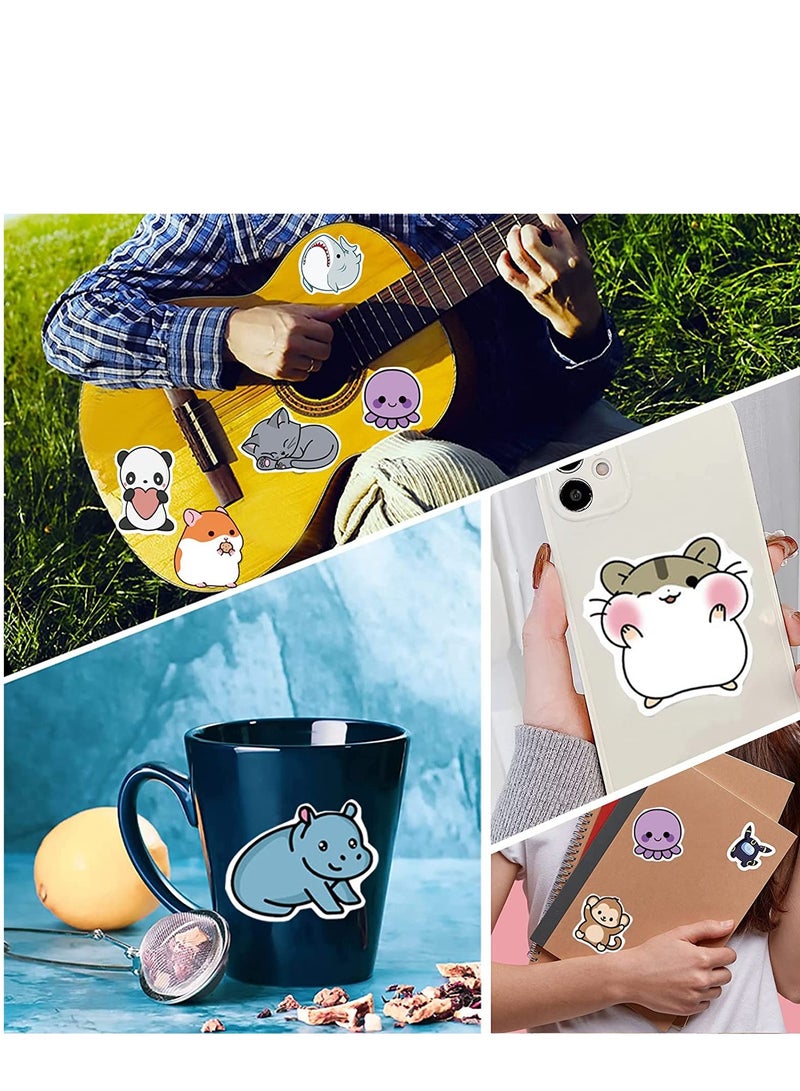Excefore 100 Pcs Cute Animal Stickers, Waterproof Vinyl Animal Stickers for Kids, Colorful Animal Stickers for Water Bottles, Skateboard and Laptops, Cute Colored Animal Stickers for Boys and Girls - Image 5