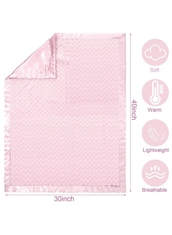 Reginary 3 Pack Satin Baby Blanket with Silky Satin Backing Double Layer Soft Dotted Blanket 30 x 40 Inch for Baby Newborn, Toddler, Infant Gifts - Image 2