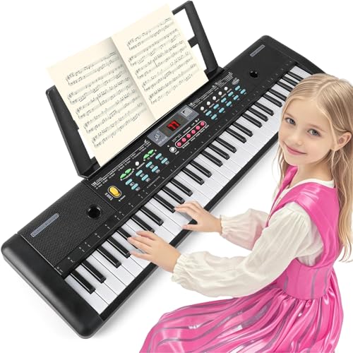 TWFRIC Kids Keyboard Piano 61 Keys Fun Toy Toddler Electronic Pianos with Microphone Explore Creativity Unleash Childs Talent Perfect Educational Musical Toys Gift for Boys Girls Ages 39 - Image 1