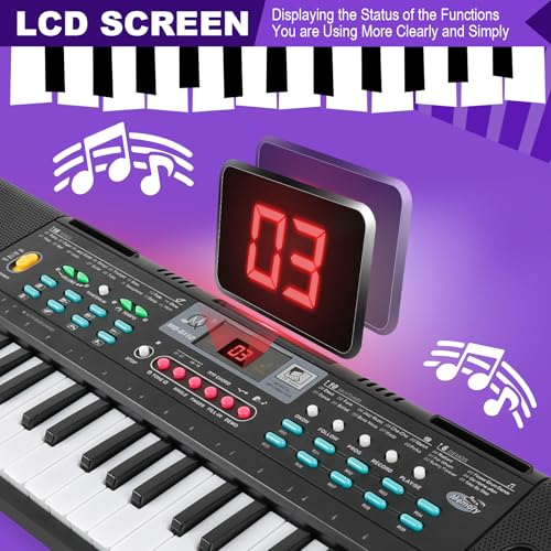 TWFRIC Kids Keyboard Piano 61 Keys Fun Toy Toddler Electronic Pianos with Microphone Explore Creativity Unleash Childs Talent Perfect Educational Musical Toys Gift for Boys Girls Ages 39 - Image 5