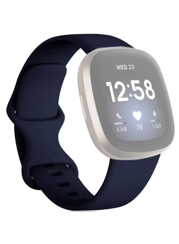devia Deluxe Series Sport Silicone Watch Band for Fitbit Versa 3 / Watch Strap / band / Easy Adjustment - Dark Blue - Image 1