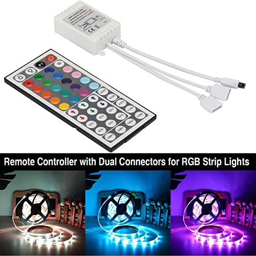 SUPERNIGHT RGB Light Strip Remote Controller, 2-in-1 4 Pin Dimming Dimmer Brightness Flash Mode Control Options for LED Tape Light,12V DC LEDs Rope Lighting (2 Ports) - Image 2