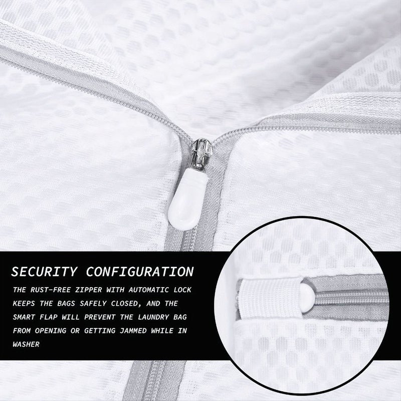 Durable Mesh Laundry Bags 40x50cm 3 Pack Reusable Anti Tangle Storage with Zipper Closure for Coarse Wash Machine Washable - Image 5