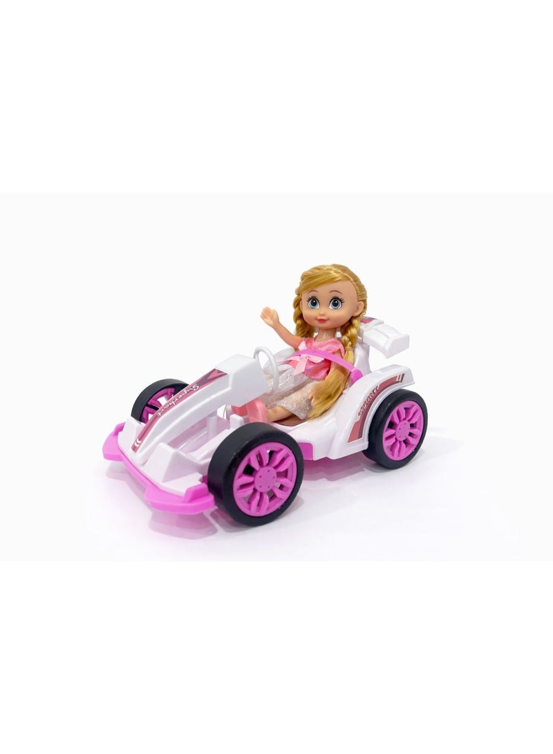 Mattel Games Barbie  Doll Playset with Racing Car and Pink Scooter - 5-Piece Adventure Set for Girls with Puppy and Palm Tree - Image 2