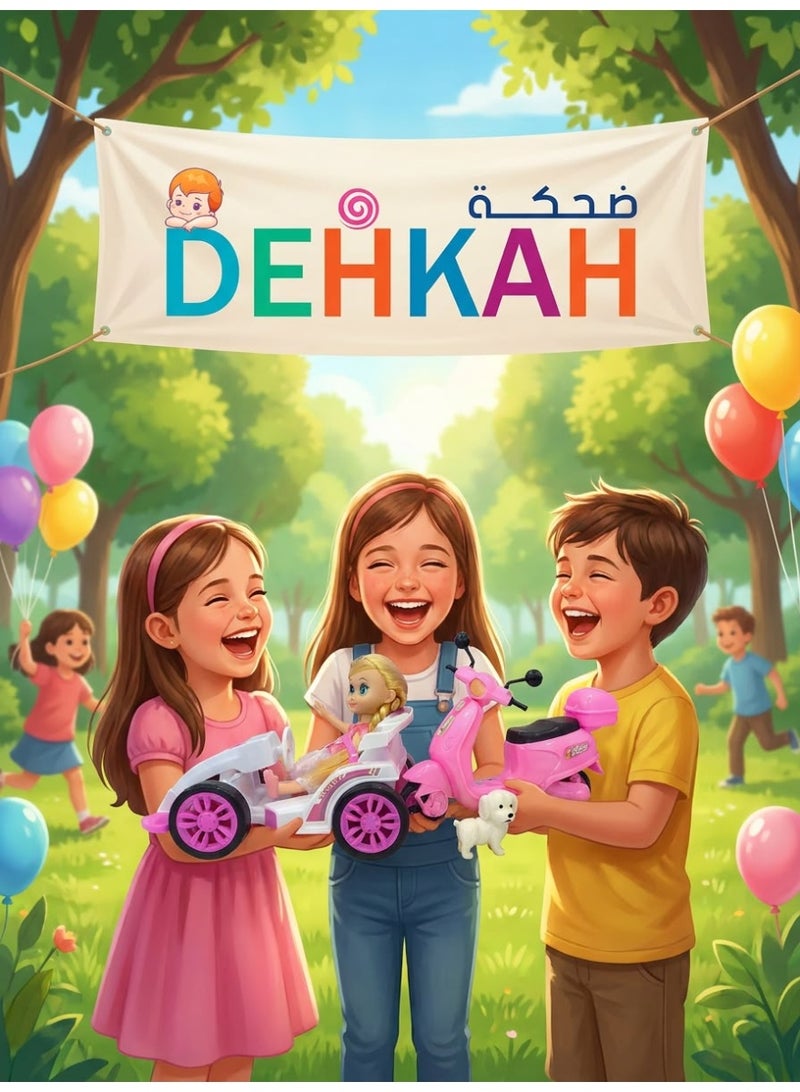 ماتيل جيمز طقم ألعاب العروسة  باربي مع سيارة سباق وسكوتر وردي - مجموعة ألعاب للبنات مع جرو ونخيل - 5 قطع - Image 3