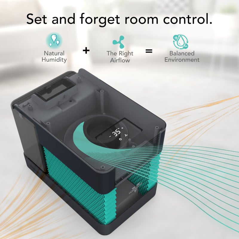 Vornado EV3 Whole Room Evaporative Humidifier, 1.5 gal Capacity, Electronic Humidistat, Top Fill, 54-Hour Run Time, 10 Speed Settings, Energy Efficient, 2 Antimicrobial Wicks, Easy To Clean, Black - Image 4