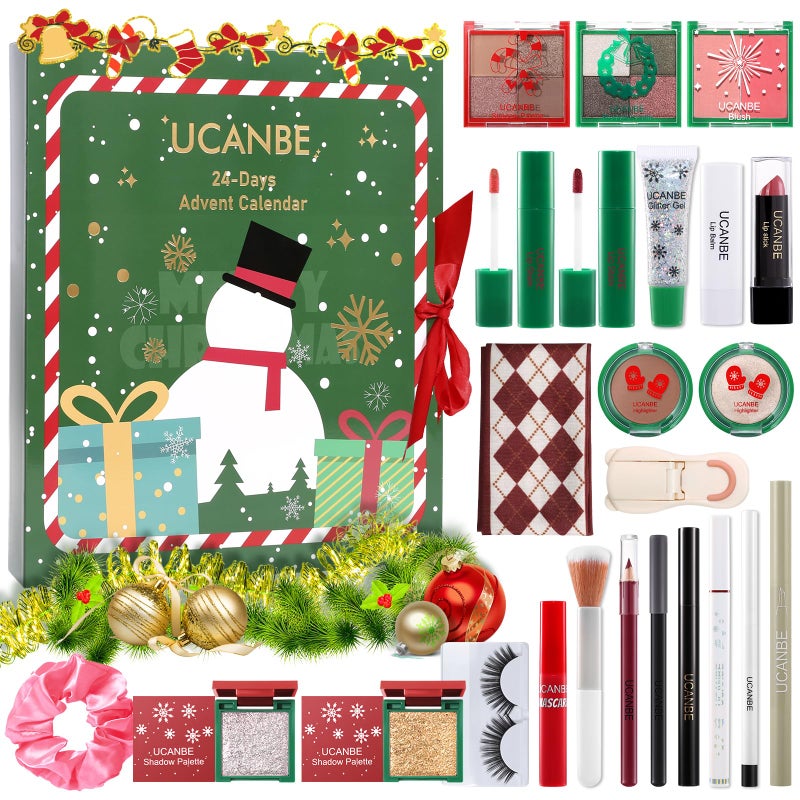 UCANBE Makeup Advent Calendar 2025 for Women Teens Girls, 24 Piece Christmas Holiday Gift Sets, Beauty & Cosmetic Surprises Countdown - Image 1