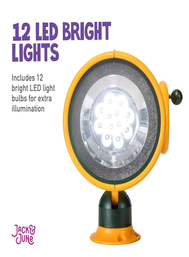 Jack and June Hand-Crank Powered Spotlight Playset Attachment with 12 LED Bulbs for Extreme Illumination - Image 4