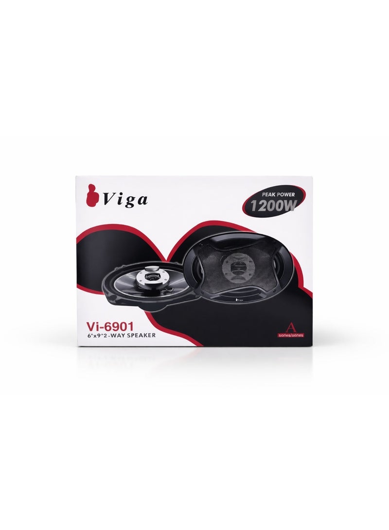 فيجا مكبر صوت بيضاوي للسيارة VI-6901 مقاس 6x9 بوصة - طاقة قصوى 1200 واط - صوت قوي وواضح - زوج من مكبرات الصوت - Image 2