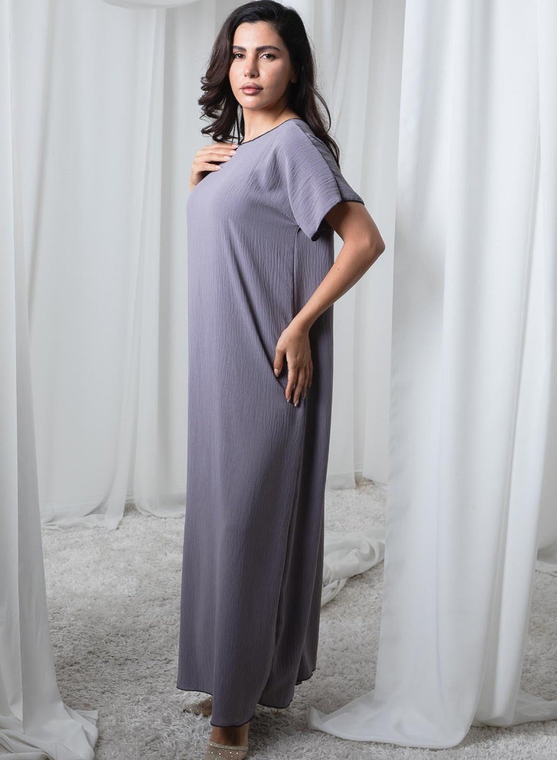 MSquare Fashion Grey CEY Fabric Inner Slip Dress for Abaya – Soft Underdress - Image 3